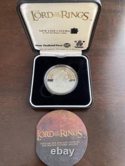 03 NEW ZEALAND ELIZABETH II LORD OF THE RINGS SILVER PROOF COIN Collectors Box