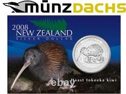 $1 Dollar Kiwi New Zealand 2008 1 oz. 999 fine silver BU in blister Sold Out