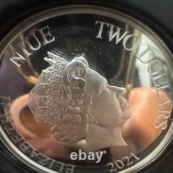 1 OZ. SILVER COIN 2021 STAR WARS MANDALORIAN - OGP COA 835/2000 Colorized