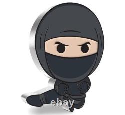 1 oz silver 2022 New Zealand Mint Niue Warriors of History Ninja Chibi colored