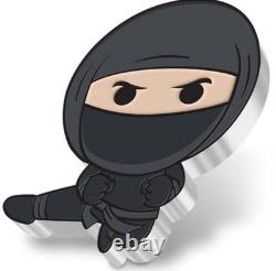 1 oz silver 2022 New Zealand Mint Niue Warriors of History Ninja Chibi colored