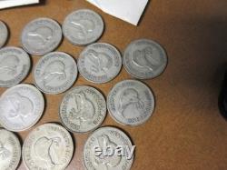 (15) 1933-1943 New Zealand Silver Florins / Silver content 2.727 oz ASW for 15