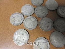 (15) 1933-1943 New Zealand Silver Florins / Silver content 2.727 oz ASW for 15