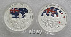 1915 2005 New Zealand 9999 Silver Dollar 2 X $1 Dollar Bullion Wwi