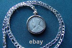 1933-1936 Random New Zealand Silver Sixpence Coin Pendant on a 26 Silver Chain