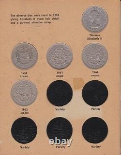 1933-1965 Half Crown Set inc Silver Coins Bertrand Album New Zealand NZ B-862