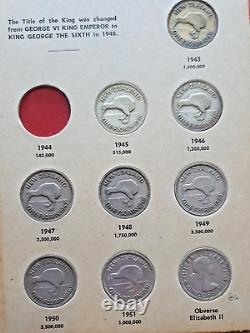 1933-1965 NEW ZEALAND Florin Two SHILLING SET No 40&44