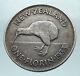 1933 New Zealand Under Uk King George V W Kiwi Bird Silver Florin Coin I81210
