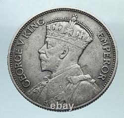 1933 NEW ZEALAND under UK King George V w KIWI BIRD Silver Florin Coin i81210