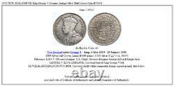 1934 NEW ZEALAND UK King George V Genuine Antique Silver Half Crown Coin i105631