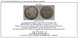 1934 NEW ZEALAND UK King George V Genuine Antique Silver Half Crown Coin i56644