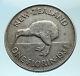 1934 New Zealand Under Uk King George V W Kiwi Bird Silver Florin Coin I78817