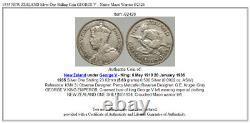 1935 NEW ZEALAND Silver One Shilling Coin GEORGE V Native Maori Warrior i92426