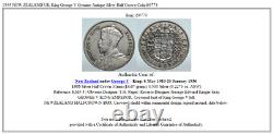 1935 NEW ZEALAND UK King George V Genuine Antique Silver Half Crown Coin i89774