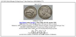 1935 NEW ZEALAND under UK King George V Silver Florin Coin w KIWI BIRD i91772