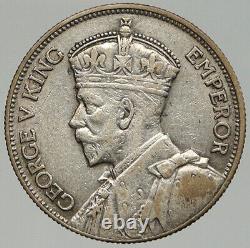 1935 NEW ZEALAND under UK King George V Silver Florin Coin w KIWI BIRD i92422