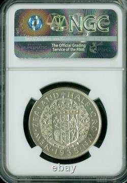 1935 New Zealand Half Crown Ngc Mac Pr64 8 Perls Very Rare
