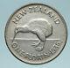 1936 New Zealand Under Uk King George V Silver Florin Coin W Kiwi Bird I83279