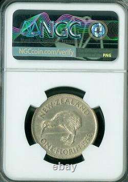 1936 New Zealand Florin Ngc Au55 Details Mac 8perl Very Rare