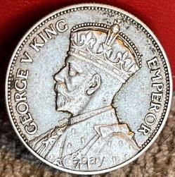 1936 New Zealand One Florin Silver Coin Rare Uncertified H17