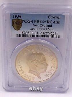 1936 New Zealand Silver Corwin Pr64 Dcam Edward VIII Pcgs