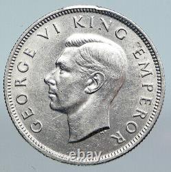 1937 NEW ZEALAND under UK King George V Silver Florin Coin w KIWI BIRD i89954