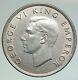 1937 New Zealand Under Uk King George Vi Old Silver 1/2 Crown Coin Shield I92132