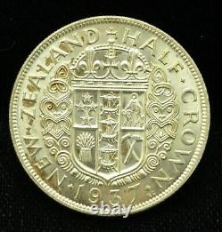 1937 New Zealand Half Crown 50% #EB11742