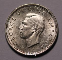 1942 New Zealand NZ Silver Shilling George VI Coin KM#? 9 Lustrous Unc Coin