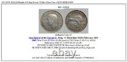1943 NEW ZEALAND under UK King George VI Silver Florin Coin w KIWI BIRD i94600