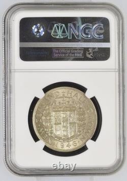 1946 NEW ZEALAND Half Crown NGC MS62