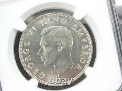 1946 New Zealand Half Crown 1/2 Silver Coin NGC MS 63 Q1F4