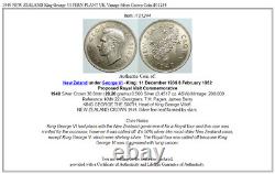 1949 NEW ZEALAND King George VI FERN PLANT UK Vintage Silver Crown Coin i101244