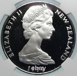 1974 NEW ZEALAND X Commonwealth Games Old Elizabeth II Silver $1 Coin NGC i85058