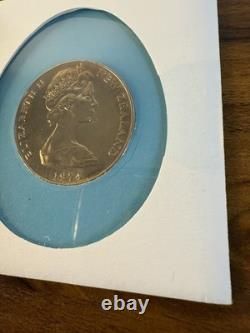 1974 New Zealand Day $1 Silver Coin White Heron Kotuku Original Certified
