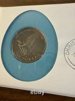 1974 New Zealand Day $1 Silver Coin White Heron Kotuku Original Certified