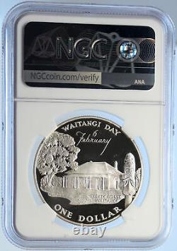 1977 NEW ZEALAND Elizabeth II WAITANGI DAY Proof Silver Dollar Coin NGC i106539