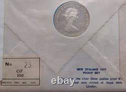 1977 New Zealand Silver Jubilee $1 PROOF First Day Cover PNC. 925 Silver #23/100 1977 New Zealand Silver Jubilee $1 PROOF First Day Cover PNC. 925 Silver #23/100