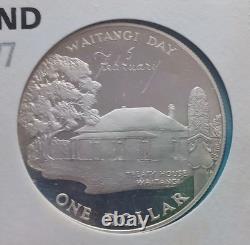 1977 New Zealand Silver Jubilee $1 PROOF First Day Cover PNC. 925 Silver #23/100