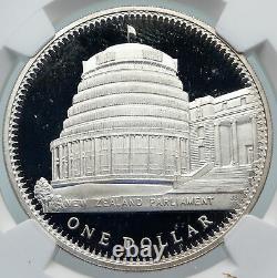 1978 NEW ZEALAND Queen CORONATION ANNIVER Elizabeth II Silver $1 Coin NGC i85247