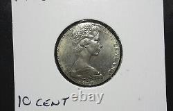 1978 New Zealand 10 Cent struck on 5 cent planchet Mint error