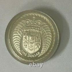 1979 Elizabeth 2 Queen Of New Zealand 1 $ Proof. 925 Silver Coin 27.3 Grams