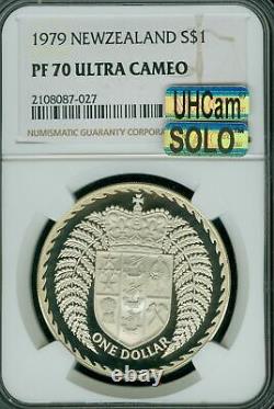 1979 New Zealand $1 Silver Dollar Ngc Pf70 Mac Solo Finest Spotless