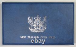 1982 New Zealand (7) Coin Proof Set withTakahe $1 Orig Blue wallet & COA