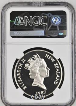 1987 New Zealand Silver 1 Dollar National Parks Centennial Ngc Pf 70 Uc