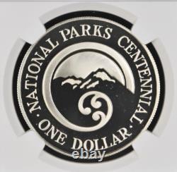 1987 New Zealand Silver 1 Dollar National Parks Centennial Ngc Pf 70 Uc