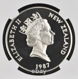 1987 New Zealand Silver 1 Dollar National Parks Centennial Ngc Pf 70 Uc
