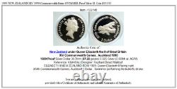 1989 NEW ZEALAND XIV 1990 Commonwealth Game SWIMMER Proof Silver $1 Coin i103140
