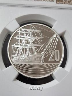 1990 NEW ZEALAND S20C SILVER TREATY OF WAITANGI 150th ANNIV. NGC PF 69 #M-3980