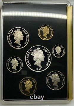 1991 NEW ZEALAND Elizabeth II RUGBY WORLD CUP Proof Set 7 Coins 1 Silver i114840